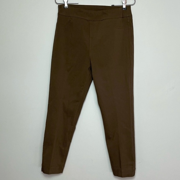 Soft Surroundings Brown Super Stretch High Rise Capri Cropped Pants Sz S - Picture 1 of 5
